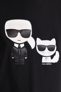 Черная футболка с фирменной отделкой Karl Lagerfeld