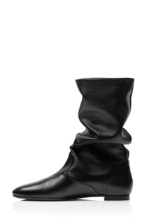 Черные кожаные полусапоги Touche’ Bootie flat Aquazzura