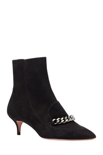 Замшевые ботильоны Editor Bootie 45 Dark Aquazzura