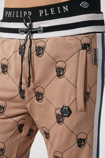 Бежевые спортивные брюки с эластичной отделкой Philipp Plein