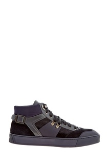 Кеды с текстильными вставками Santoni