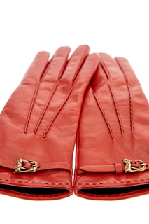 Красные кожаные перчатки Ermanno Scervino