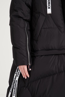 Черное стеганое пальто с капюшоном Khrisjoy