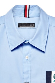 Голубая рубашка с логотипом Tommy Hilfiger