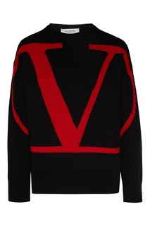 Черный кашемировый джемпер с логотипом Valentino