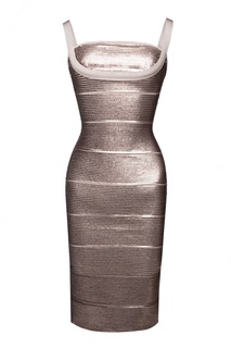 Бандажное платье, обшитое пайетками Hervé Léger