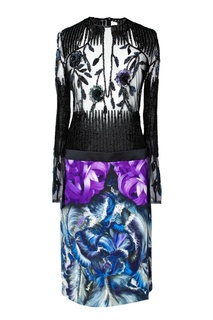 Платье из нейлона и вискозы с принтом Peter Pilotto
