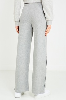 Серые меланжевые брюки с логотипом Courreges