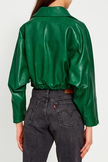 Зеленая кожаная куртка Gucci