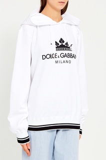 Белое худи с логотипом Dolce & Gabbana