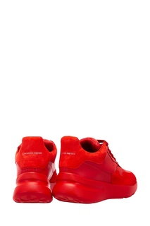 Красные кожаные кроссовки Alexander Mc Queen
