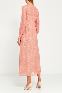 Розовое платье из шелка с блестками RED Valentino