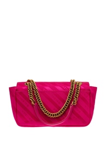 Розовая сатиновая сумка с логотипами BB Round S Balenciaga