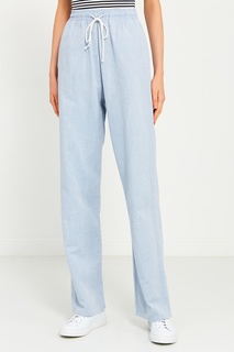 Голубые хлопковые брюки Mm6 Maison Margiela