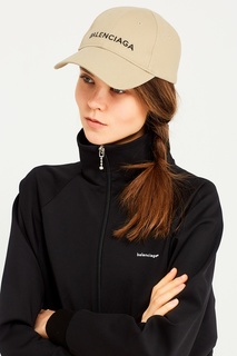 Бежевая кепка с логотипом Balenciaga