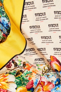 Шелковый платок с комбинированным принтом Gucci