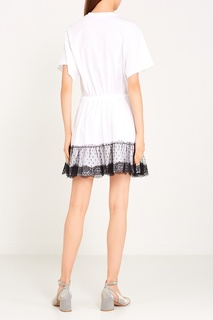 Хлопковое платье-туника с сеткой RED Valentino