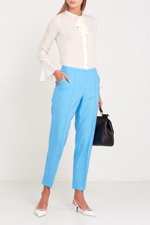Голубые шерстяные брюки Nina Ricci