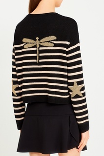 Черный джемпер в полоску RED Valentino