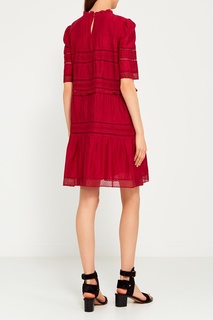 Красное хлопковое платье с драпировками Isabel Marant Etoile