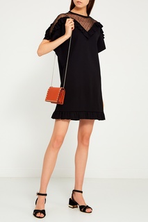 Короткое платье с сеткой и оборками RED Valentino
