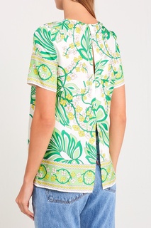 Шелковая блузка с растительным принтом P.A.R.O.S.H.