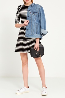Хлопковое платье в полоску RED Valentino
