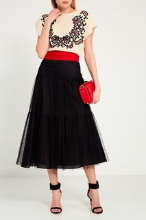 Черная юбка из сетки RED Valentino