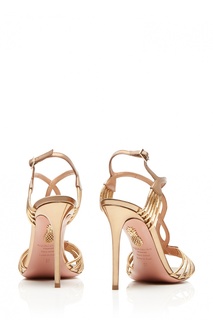 Золотистые босоножки Josephine Sandal 105 Aquazzura