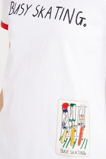 Хлопковая футболка с ярким декором Mira Mikati