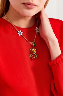 Колье с леопардом и цветами Dolce & Gabbana