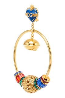 Серьги-кольца с разноцветными подвесками Dolce & Gabbana
