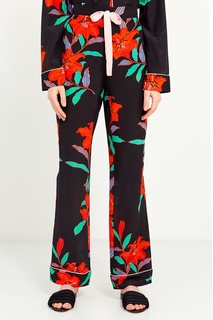 Брюки из шелка с цветами Diane von Furstenberg