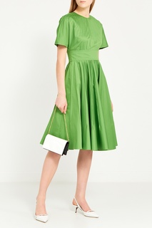 Зеленое платье из хлопка Diane von Furstenberg