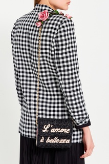 Плетеная сумка с аппликацией Millennials Dolce & Gabbana
