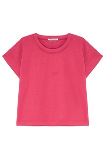 Розовая хлопковая футболка Tohnek Acne Studios