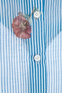 Блузка из шелка и льна с цветочным принтом Alena Akhmadullina