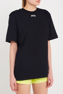 Черная футболка с логотипом Msgm