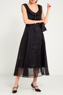 Черное платье из хлопка Miu Miu