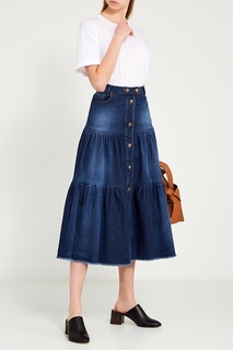 Расклешенная джинсовая юбка RED Valentino