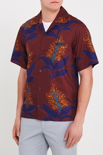 Хлопковая рубашка с цветным принтом Prada