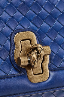 Синяя плетеная сумка Bottega Veneta