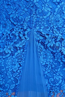 Синяя юбка с плиссированными вставками Sandro