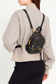 Черный кожаный рюкзак Rhea Zip Michael Michael Kors