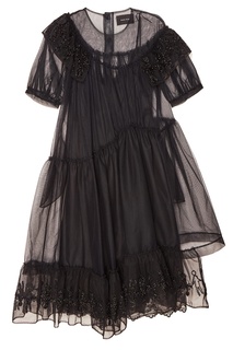 Черное платье из сетки с вышивкой Simone Rocha