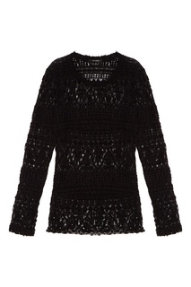 Черная блузка из хлопкового гипюра Yulia Isabel Marant
