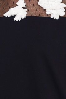 Черная футболка с контрастной аппликацией RED Valentino