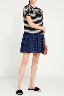 Короткое платье в полоску RED Valentino