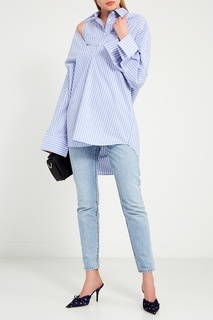Хлопковая рубашка в полоску Mm6 Maison Margiela