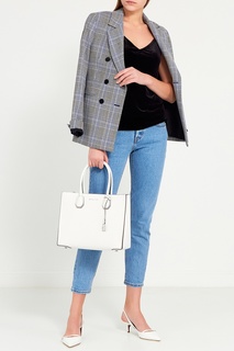 Белая кожаная сумка Mercer Michael Michael Kors